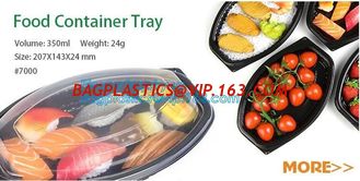 China Food container tray,Black 5 Compartment Food Packaging Blister Plastic Fruit Tray,blister plastic microwave food ovenabl supplier