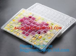 China FDA Certified Silicone Mold Companion Cube Container Store Cool Beans Ice Tray Trays with Lid,ice cube tray container,Po supplier