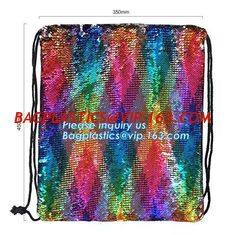 China Shining Sequin Backpack Back Pack,Glitter Drawstring Backpack Bling Shining Bag Shoulder Bag Sequin Backpack, bagplastic supplier
