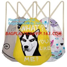 China Custom Laundry Polyester Waterproof Drawstring Cosmetic Bag,custom long handle polyester supermarket shopping bag pack supplier
