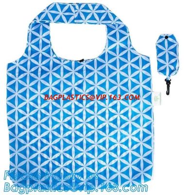 China Poly Folding Foldable Grocery Bag, Custom Nylon Reusable Foldable Shopping Bag,420D Polyester Gymsack Varsity Bag packag supplier