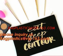 China Custom printed fashion make up cosmetic cotton canvas zipper pouch bag,Zipper Canvas Pouch Customized Logo Printed Cotto supplier