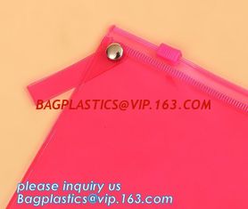 China stationery waterproof plastic documents pouch PVC zipper lock file bag with pocket,document carrying zip file folder bag supplier