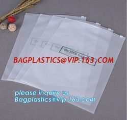 China custom printed transparent bottom gusset slider zipper garment packaging pouch k swimwear clothing bag clear poly supplier
