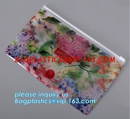 China Biodegradable custom fashion clear PVC cosmetic pouch bag with liquid glitters cheap glitter makeup pouch bagease packai supplier