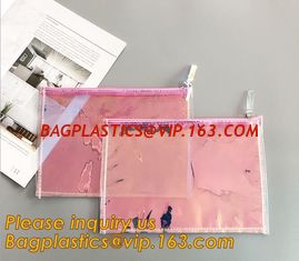 China Holographic Factory Manufacture Custom Logo Transparent PVC Cosmetic Bag Women Travel Clear Wash Organizer Pouch bagease supplier