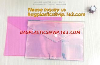 China neon button bag, button envelope,A4 Waterproof PVC PP Document Bag,best quality school use pvc document bag for holder supplier