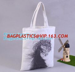 China Custom Printed Organic shopping small tote drawstring cotton canvas bag,Eco-friendly printed grocery canvas shopping bag supplier