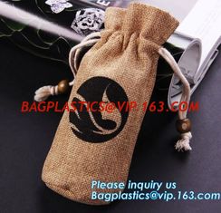 China Custom cheap wedding favor gift packaging drawstring burlap jute pouch bag,drawstring jute bag burlap shopping bag new s supplier