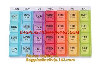 China week pill box 7 day Medicine Pill box for health care,Customized logo Hot sales colorful plastic pill box,7 day pill box supplier