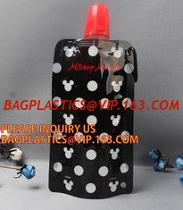 China Custom 480ml BPA Free Foldable Reusable Water Bag,BPA free,FDA food grade/MSDS and cheap foldable pe water bag,promotion supplier