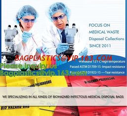 China 25 x Strong Clinical Waste Biohazard / Bio Hazard Yellow Bags,Autoclave Biological Hazard Bags / Specimen Bags bagease supplier