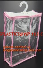 China manufacture clear plastic pvc hanger bag with snap,Eco Friendly Transparent Foldable Coat Plastic Stereo Hanging Hook Ha supplier