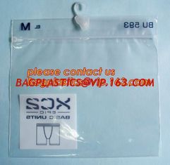 China Sinicline hot sale underwear bag white hanger pvc waterproof bag with zip lock,bag for Plastic side zipper underwear bag supplier