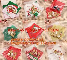 China professional design cute santa deer elk christmas opp cookie bags, moisture proof opp cookies bag,Merry Christmas 50 Pcs supplier