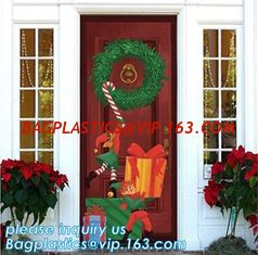 China Promotional custom printing plastic door cover PE christmas door/window/wall covers door poster,indoor &amp; outdoor door po supplier