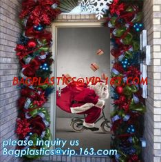 China indoor &amp; outdoor door poster PE plastic window cover for halloween christmas decoration,Door Poster Christmas Gift Decor supplier