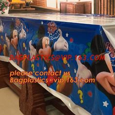 China vinyl tablecloth roll, vinyl peva printed table cloth in roll, 0.08mm to 0.25mm PVC/PEVA Double Side Printed wholesale t supplier