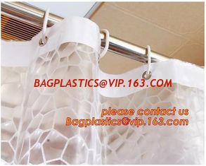 China Water-Repellent Fabric Custom Print Shower Curtain Mildew-Resistant Machine Washable White ,Bathroom Bath Textile Fabric supplier
