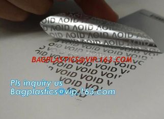 China open void security label/ material, warranty sticker void if tampered,Serial Number Barcode Security Warranty VOID Stick supplier