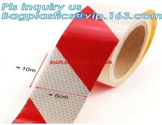 China Tape Red&amp;White Reflective tapes/sheeting/marks for vehicle,Aluminized avery CE mark conspicuity metalized reflective tape supplier