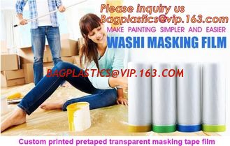 China HDPE Masking Film,Indoor Application Pretaped Drop Cloths,masking film,pre-taped cover car painting protection film hous supplier