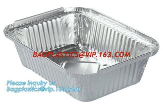 China Aluminium Foil Food Containers Rectangle Aluminum Tray Black and Gold Foil Container,Airline Aluminum Tray Smooth-Wall F supplier