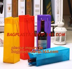 China Ribbon Handle eco friendly Plastic PP Package Bag for Flowers Bouquet,Semitransparent PVC Plastic Tote Bag Environmental supplier