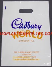 China HDPE/LDPE Die Cut Patch Handle Custom Plastic Merchandise Retail Bags With Own Logo Corn starc Manufacturer Shopping Bag supplier