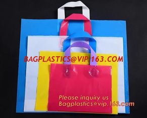 China CLEAR FROSTED SOFT LOOP SHOPPER BAG,Soft Loop Handle Plastic Bag OEM Plastic Bagbiodegradable retail shopping bags pack supplier