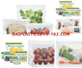 China Reusable Food Storage Freezer PVC Snack Bags FDA Approved Food-Grade PEVA Leak-Proof Sandwich Bags,PEVA Reusable Food St supplier