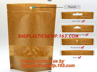 China Foil Kraft Paper Bag Coconut Packaging Bags Doypack With Window, 500g 1kg 16oz customized ziplock packaging supplier