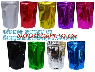 China Aluminum Foil Flexible Metallized Flat Pouch Packaging Bags, Doypack chips, Resealable Mylar Stand Up Pouch supplier