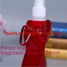China Environmental Cartoon Foldable Water Bottle Bag,BPA Free Plastic Custom Logo Printed Bottle Foldable Drinking Collapsibl supplier