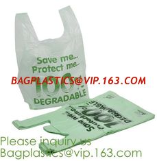 China compostable t shirt bag,100% Biodegradable Compostable Plastic bag,EN13432 certified compostable bag biodegradable plast supplier