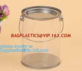 China 100ml pet clear plastic can,fruit candy tin container jars with aluminum lid,1 gallon clear paint can size bagease pack supplier