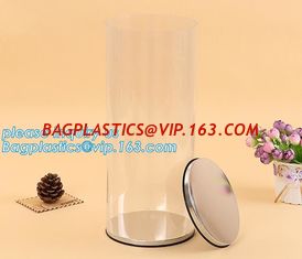 China clear PVC PET can for food canning,Customized round clear paint can with tin lid,paint can with tin top &amp; bottom and han supplier