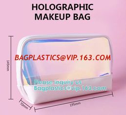 China HOLOGRAPHIC MAKEUP BAG, PU TPU MATERIAL MAKEUP travel wash bag waterproof makeup bag cosmetic bags, ECO FIRENDLY PACKAGE supplier
