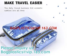 China HANDBAG,PORTABLE WASH POUCH Promotional PVC/EVA cosmetic Bag with Handle,PVC Bedding Blanket Bag with Handle, makeup bag supplier