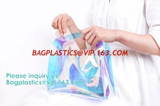 China Glitter Custom PVC Laser Clear Holographic TPU Cosmetic Makeup Bag,Hologram Holographic handle Zip Cosmetic Makeup Bag supplier