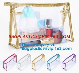 China Eco-friendly heat seal frosted PVC /EVA k bag, Custom Waterproof Cosmetic Clear Plastic PVC Zipper Bag With Logo supplier