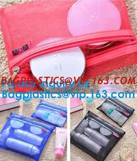 China Cheap Cosmetic Bag Nylon Mesh Zippered Bag Makeup Organizer Bag,Women Mesh Cosmetic Portable White Mesh Zipper Bag supplier
