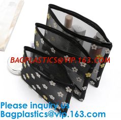 China Travel Toiletry Pouch Nylon Mesh Cosmetic Makeup Organizer Bag Zipper Mesh Makeup Bag,Ladies Eco Makeup Hand Bag supplier