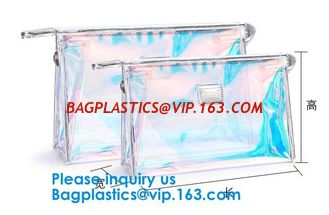 China Glossy Rainbow Hologram Vinyl Cosmetic Pvc Bag With Zip Closure,Hologram zipper pvc cosmetic bag supplier