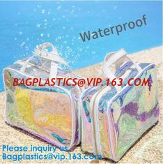 China Shiny Silver Pvc Holographic Makeup Cosmetic Bags Toiletry Storage Wash Bags Organizer Pouch Beauty Makeup Case Accessor supplier