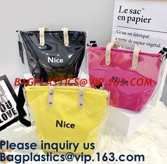 China Fashion Ladies Rainbow Hologram Laser PVC Handbag Beach Shoulder Bag Shopping Tote Bag For Women supplier