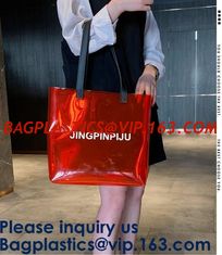 China Clear Shopping Bag PVC Handbag Fashion Big Bags Jelly Package Large Transparent Tote Bag Shoulder Bag Leisure Beach Bag supplier