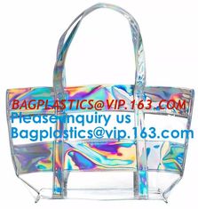 China Holographic Women Fashion Hologram Laser Drawstring Backpack School Sport Gym Tote Bag,Cosmetic Bag Travel Storage Zippe supplier