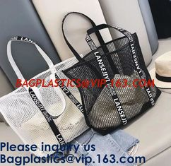 China Mesh Tote Bag Customs Logo Printing Shopping Bag With Canvas Drawstring Bag, Double Drawstring Multiple Sizes Bagease supplier