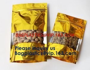 China 3 Side Seal Metallized Foil Inside Stand Up Zipper Plastic Bags/ Glossy Gold Printing Flat Foil Pouch Bagease Bagplastic supplier